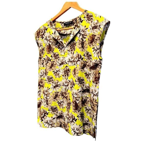 Lafayette 148 Women's Floral Silk Blouse V-Neck Short Sleeve Small - Picture 4 of 10